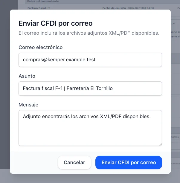 Get the CFDI to your client