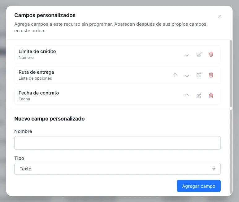 Guarda los datos que solo tu negocio pide