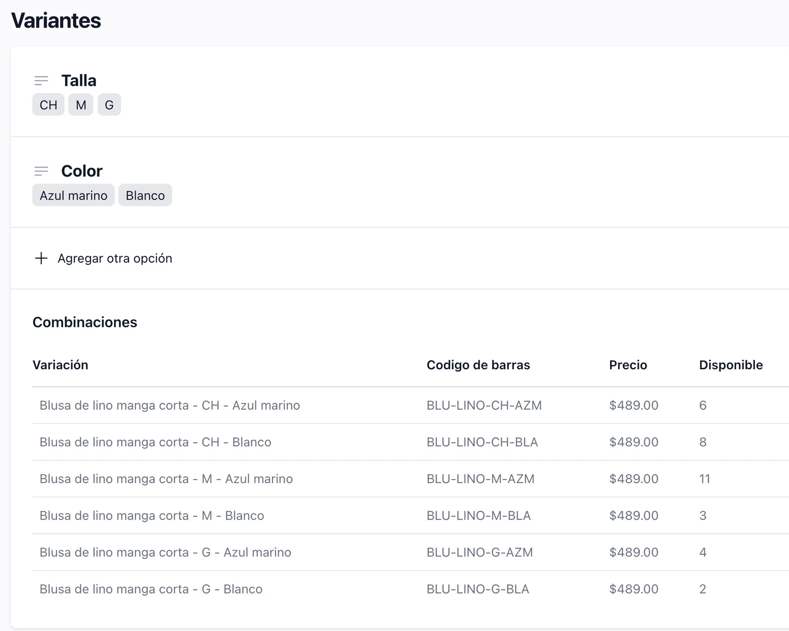 Sell with whatever variants your product has