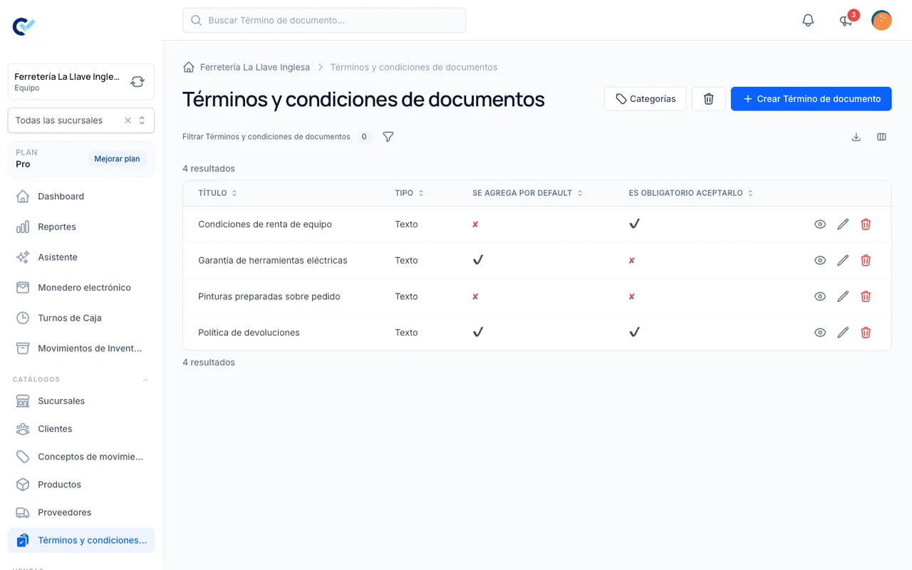 Términos y Condiciones
